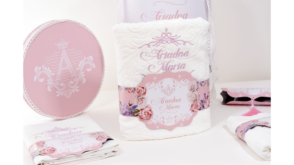 Trusou de botez regal pentru fetite tematica florala, Mica printesa 16